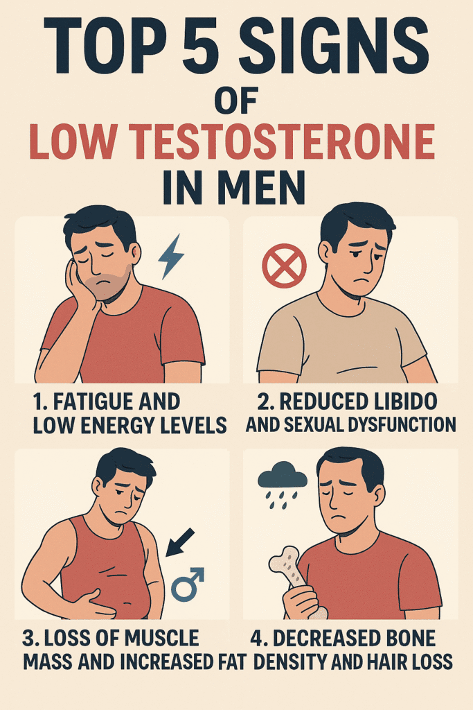 Learn the top 5 signs of low T in men and discover how to boost testosterone naturally.
